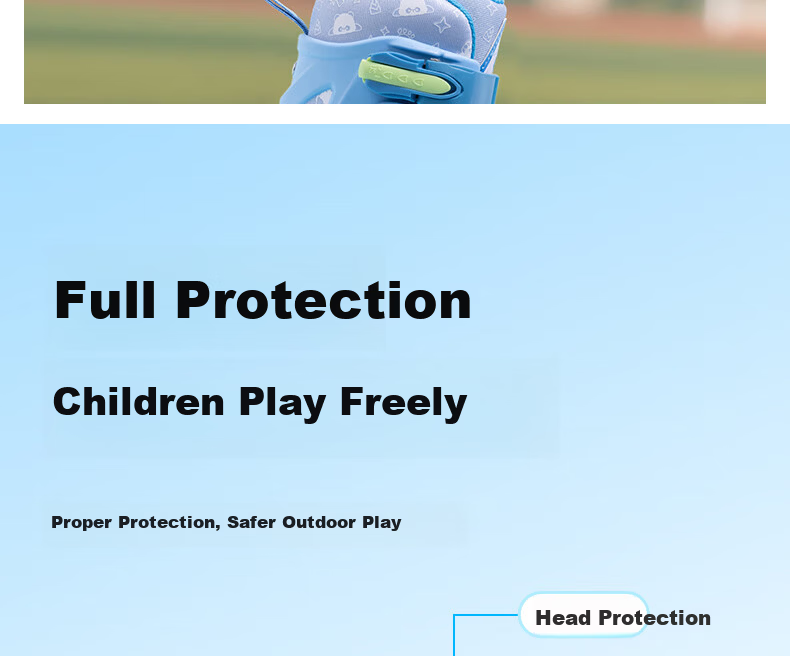 Deli Kids Roller Skates Protective Gear Set Professional Skating Cycling Sports Safety Thick Anti-Fall 7-Piece Set Blue 14