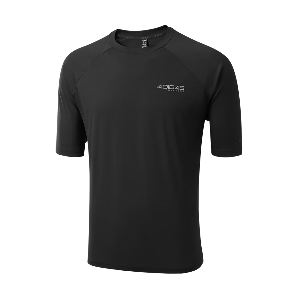 Adidas Men's Summer Quick-Dry Breathable Lightweight Loose Fit Black T-Shirt L