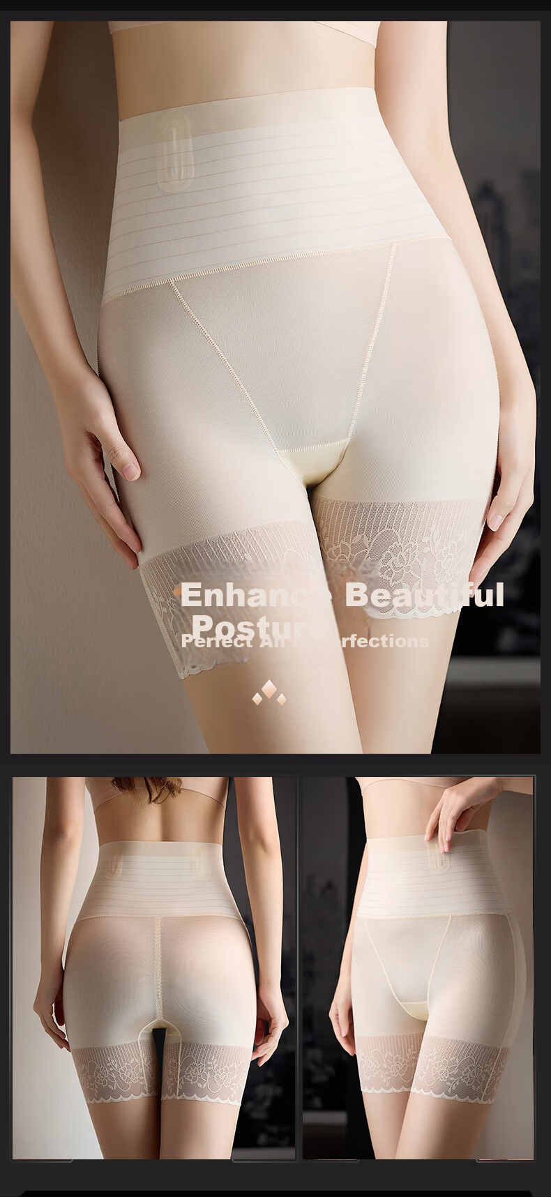 LangSha High Waist Tummy Control Postpartum Hip Lift Antibacterial Shaping Panties 9