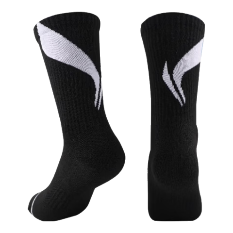 LI-NING Men's Socks (3 Pairs) Summer Sports Running Sweat-Absorbing Breathable Mid-Length Socks Fitness Badminton Cotton Socks for Women