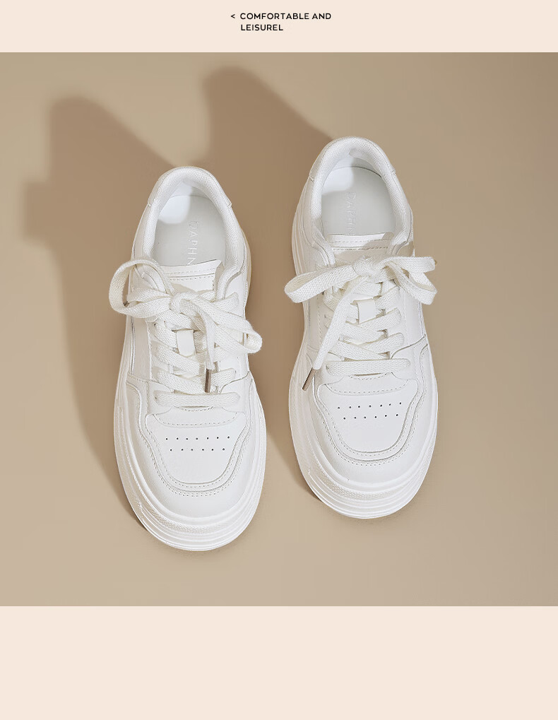 Daphne Women's Thick-Soled White Sneakers 2026 New Summer Lightweight Casual Platform High-Heel Shoes for Shorter Height 8