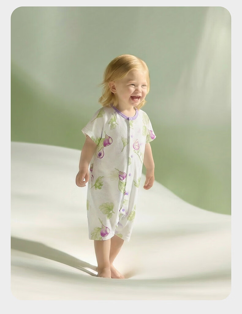 Babycare Natural Cool Short Sleeve Romper Baby Bodysuit Breathable Jumpsuit Mint Ice Lemon Size 66 32