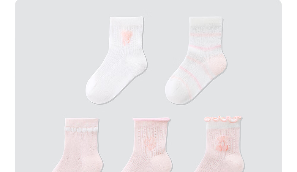 Betis Children's Socks Summer Thin Breathable Girls Mid-calf Mesh Lace Seamless Class A Baby Socks 32