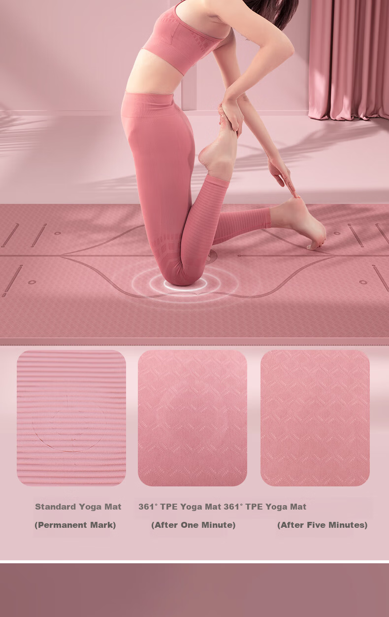 361° Yoga Mat Thickened Non-Slip Home Fitness Mat for Men and Women Shockproof Soundproof Jump Rope Mat 6