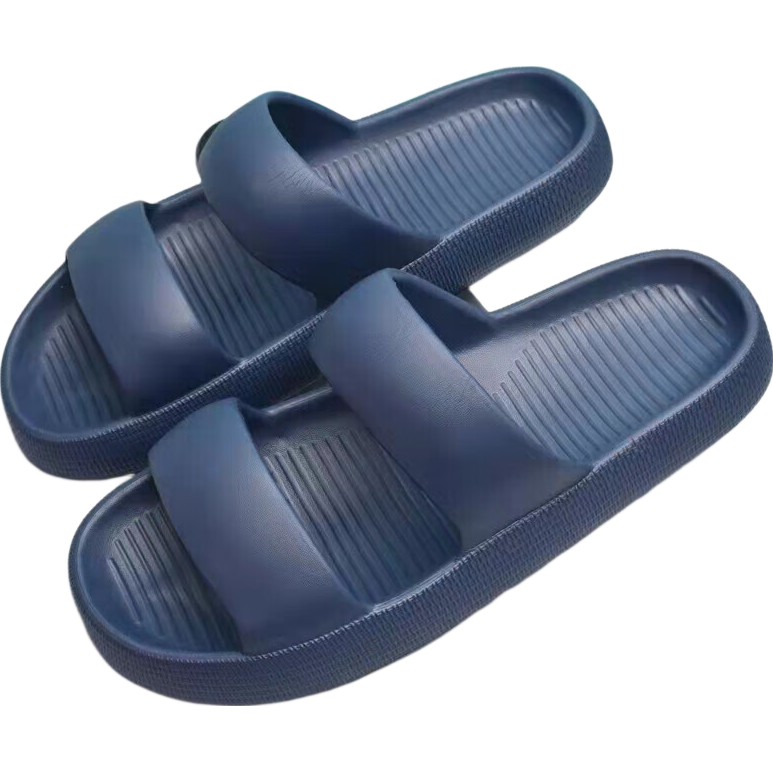Huameijianbu Ins Style Sandals, Fashionable Korean Version, Thick-Soled Beach Slippers, Outdoor Slides for Men, HM2271, Dark Blue, Size 40-41