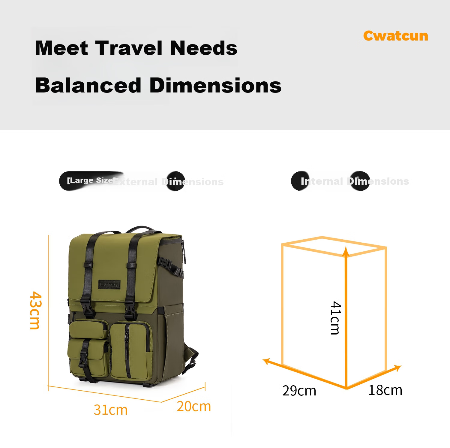 CWATCUN Kaden Camera Backpack Outdoor Photography Waterproof Large Capacity Storage Bag 5