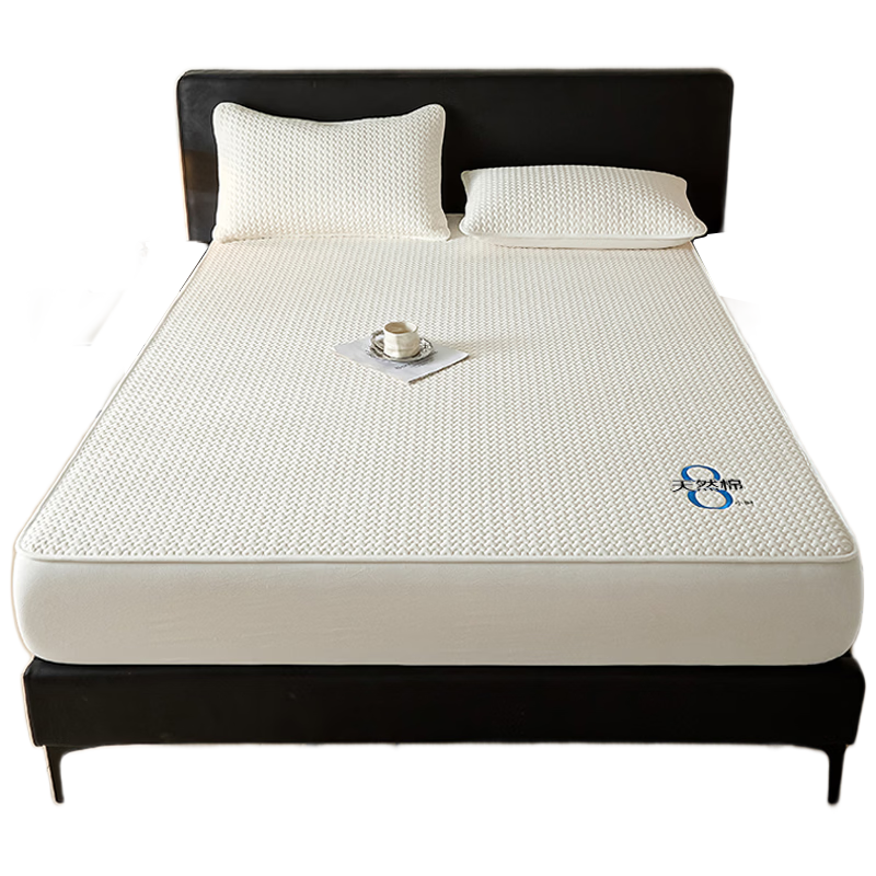 MUJI Class A Xinjiang Cotton Fitted Sheet Single Piece, 100% Cotton Quilted Waterproof Mattress Protector Cover 150*200cm