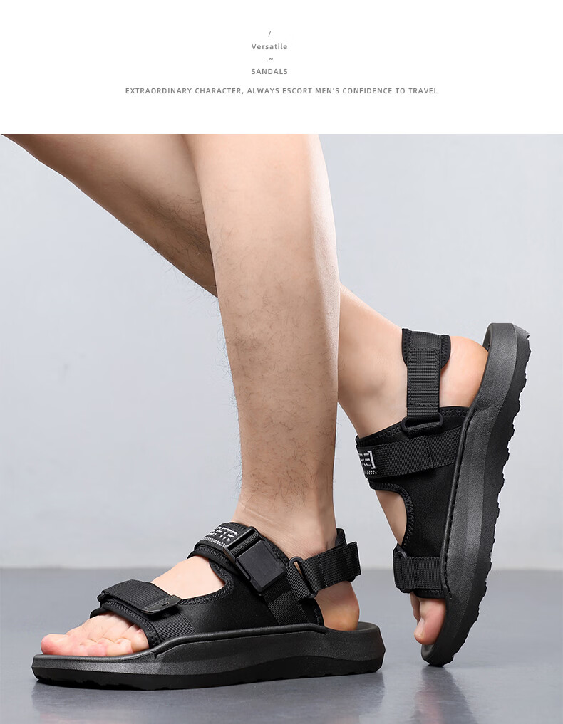 MEXICAN Spring Summer New Men's Sandals Beach Shoes Slippers Breathable Black Size 39 15