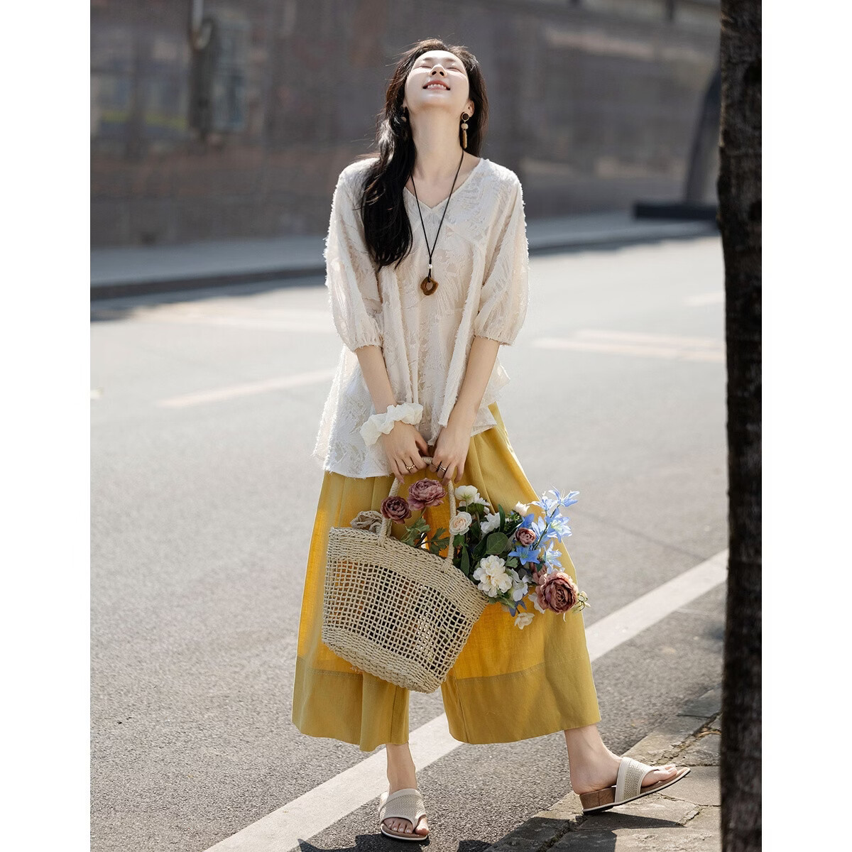 Demana Romantic Storm Summer Elegant Wind Shawl Sleeve Irregular Loose Slim Fit Petite Shirt for Women High-End Feel