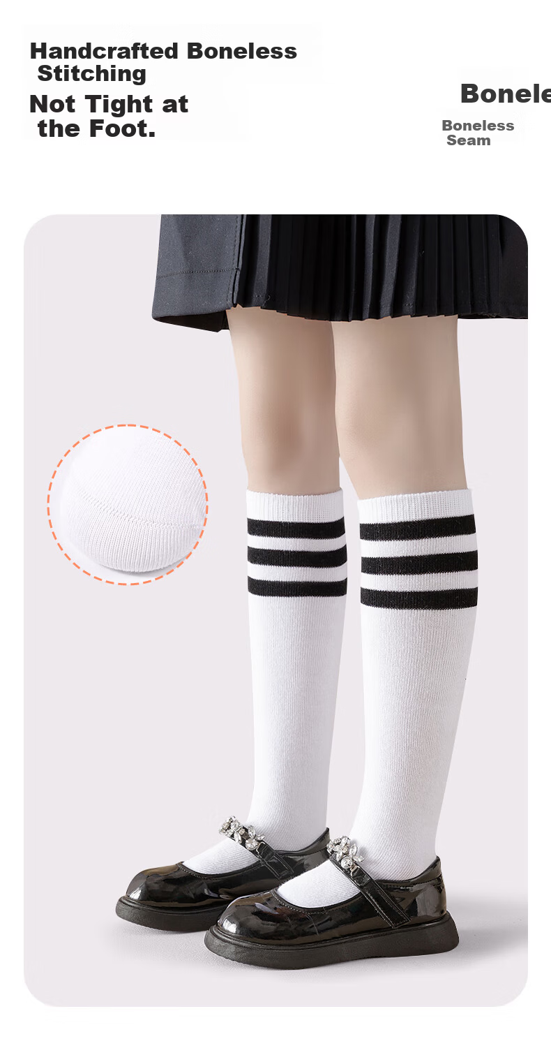 Zhiyouban Children's Mid-Calf Socks Girls Spring Autumn Winter Thin Cotton Long Socks Boys Girls School Uniform Socks 7