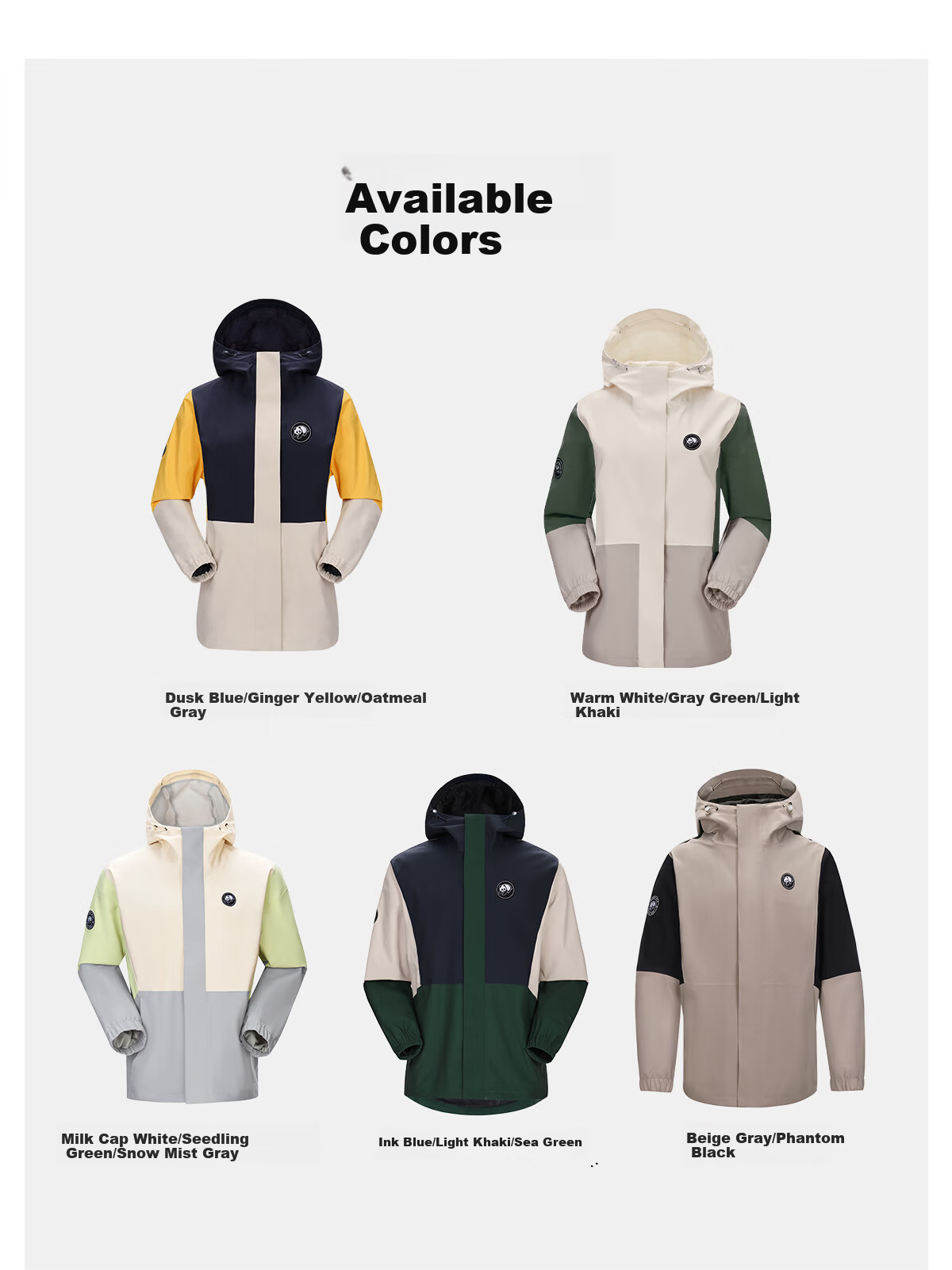 Panda Camel Series Yunxi Single-Layer Waterproof Windproof Outdoor Mountaineering Jacket for Men and Women 8640, M 17