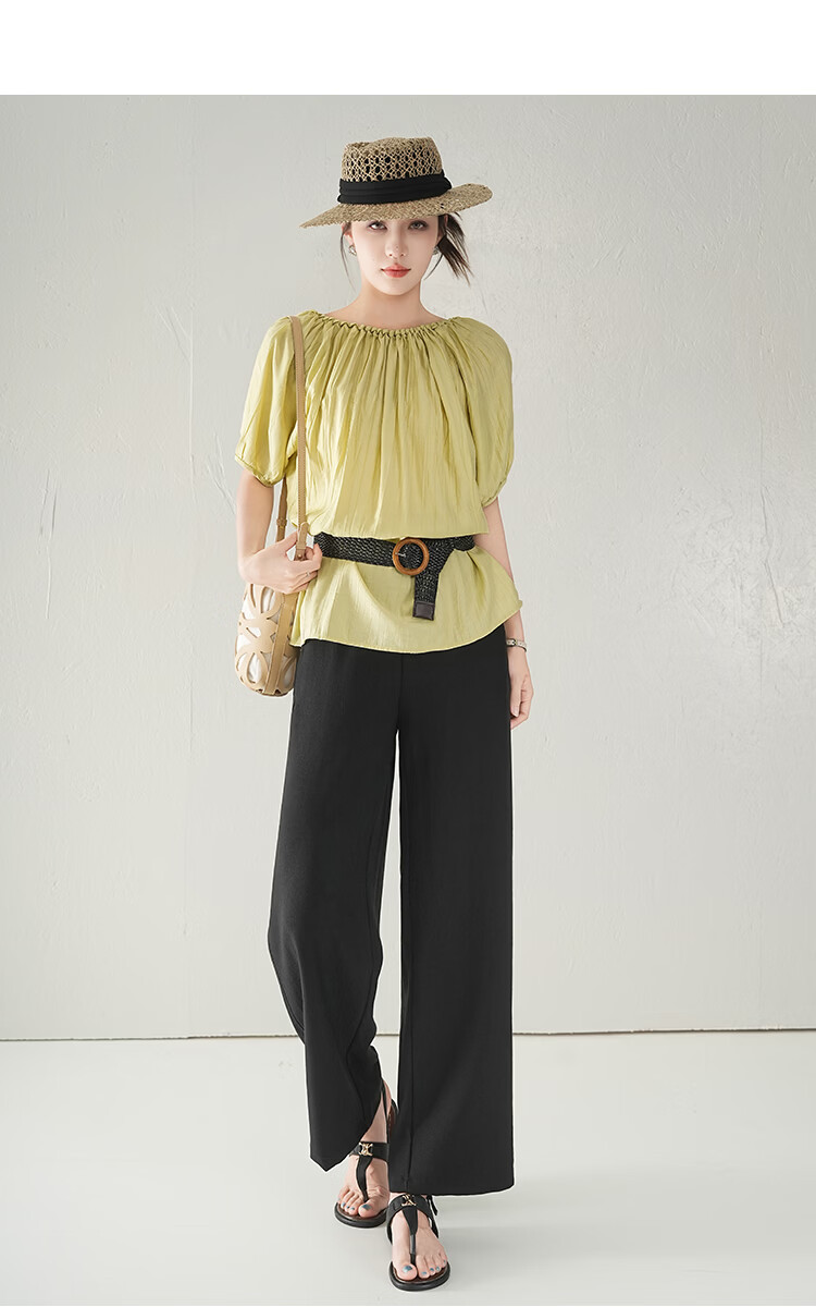 Free Style Women's Nine-Point Linen Wide-Leg Pants Summer Thin High Waist Slim Loose Cool Straight Casual Trousers 2026 New Arrival 18