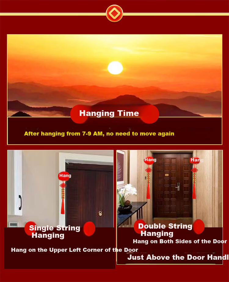 Feng Shui Pavilion Five Emperor Coins Copper Open Gourd Door Hanging Ornament for Front Door Neighbor Bedroom Bathroom Decoration 3