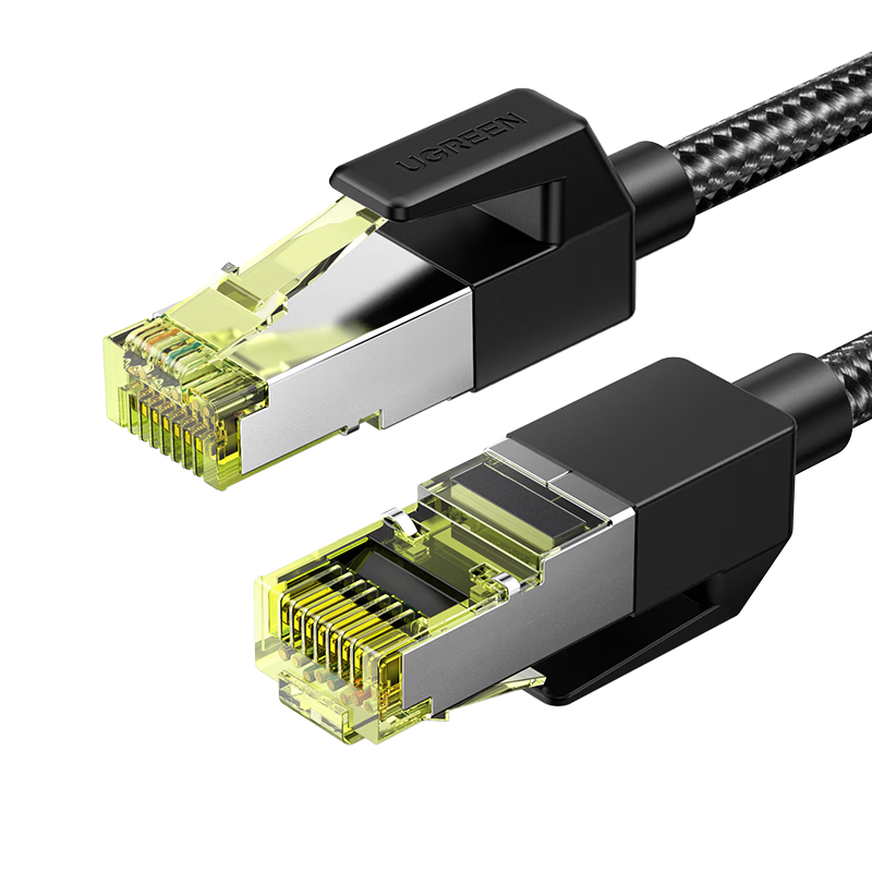 UGREEN Cat7 Ethernet Cable, 10 Gigabit Network Connection Cable, Category 7 Broadband Computer Gaming Competition 8-Core Shielded Surveillance Pure Copper Twisted Pair Network Patch Cable, 0.5 Meter, 80420