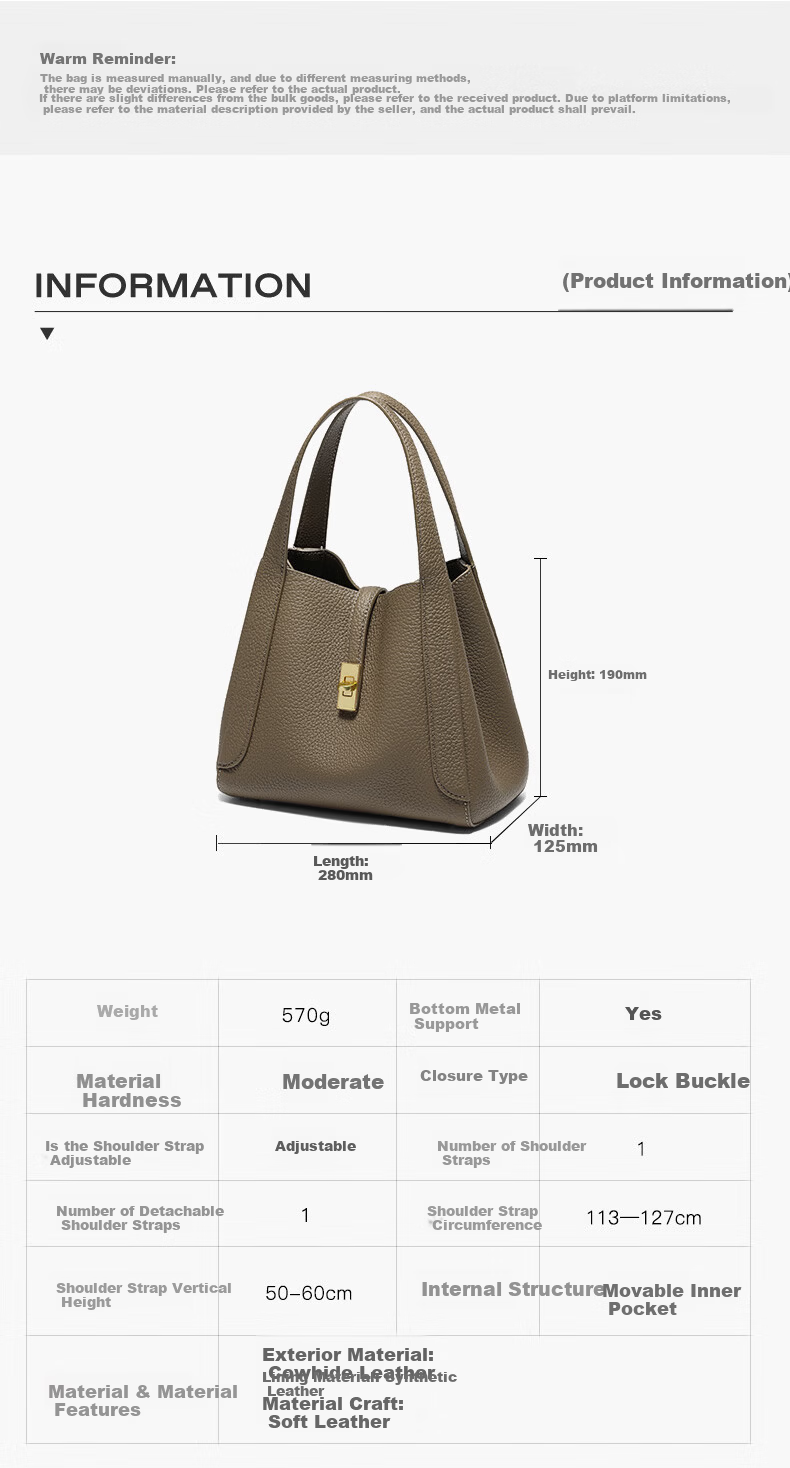 Belle Year of the Horse Series Women's Genuine Leather Basket Bag Mother's Day Handbag BL878AX6 Gray 12
