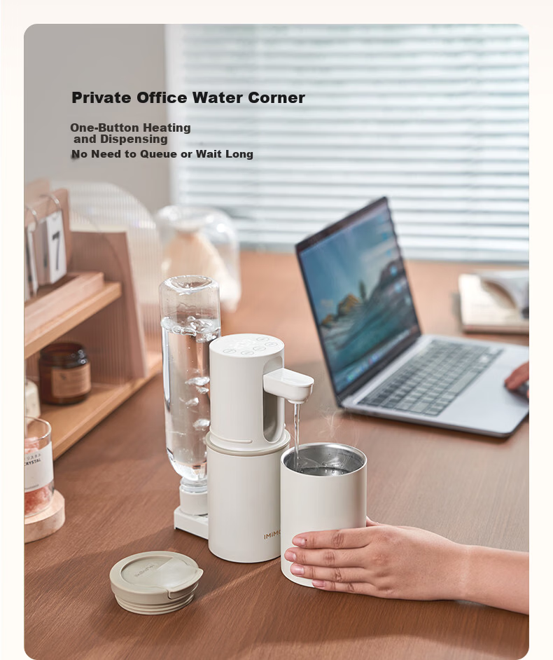 IMiMONE Portable Instant Hot Water Dispenser with Bottom-Load Bottled Water, Dorm Travel No-Installation Foldable Electric Kettle, Small Insulated Cup, Milk Preparation Desktop Water Heater, Home Fast 6