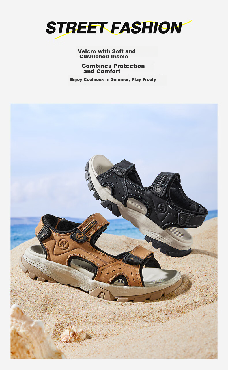 CAMEL Outdoor Beach Sandals Men Breathable Casual Dual-use Slippers P15M307026 Camel Color Size 41 2