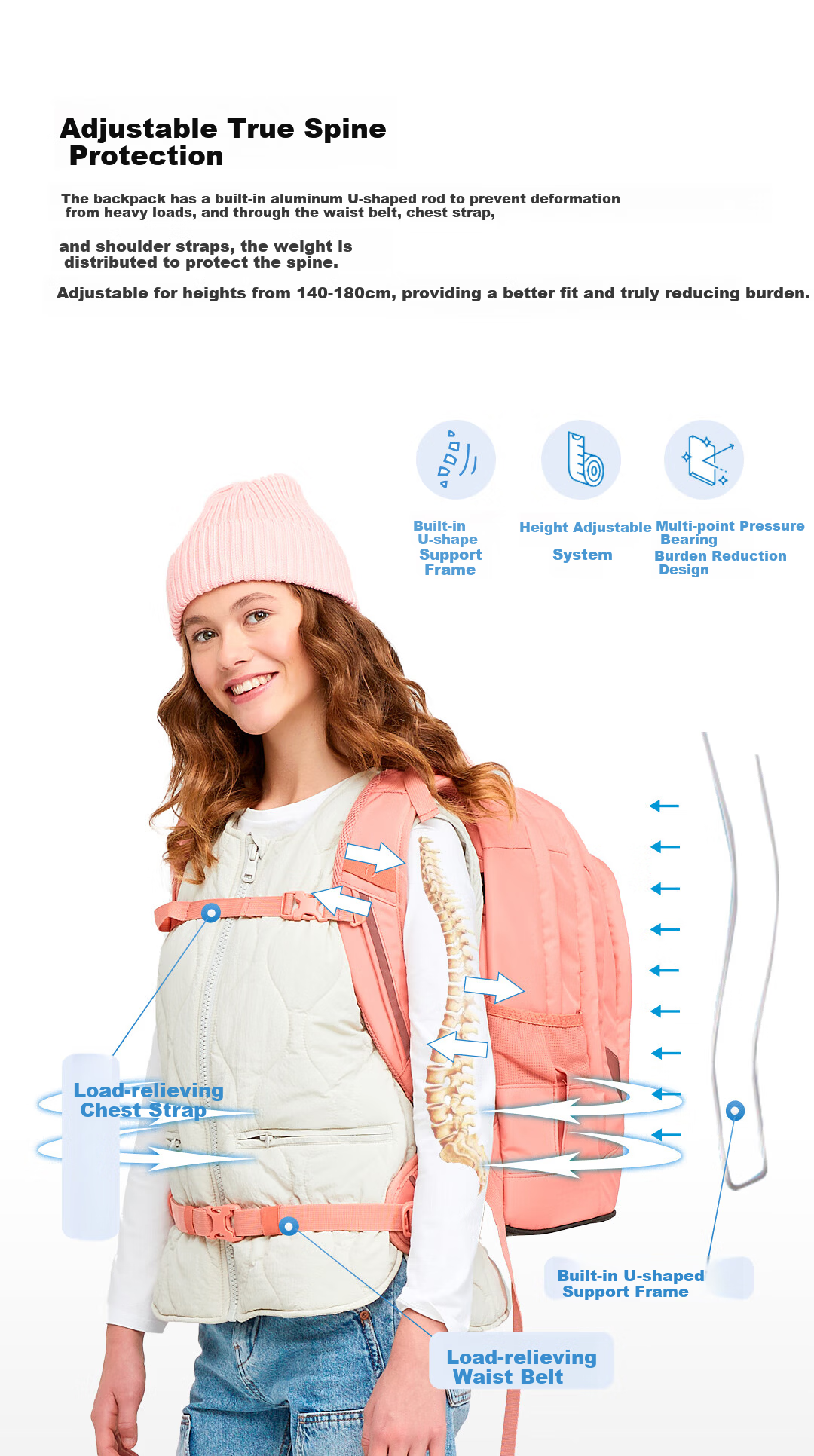 GotYaSatch School Backpack for Primary and Secondary Students Large Capacity German Ergonomic Double Shoulder Bag 4