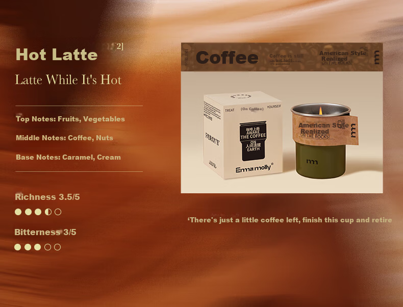 EMMA MOLLY Coffee Addiction Scented Candle 220g Bedroom Indoor Fragrance New Wedding Birthday Valentine's Day Gift for Women 15
