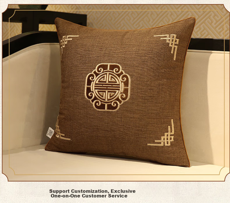 Huamanshengting Car Seat Cushion Pillow Backrest Bed Support, Tuoranju Doris Linen Red 45*45cm with Insert 11