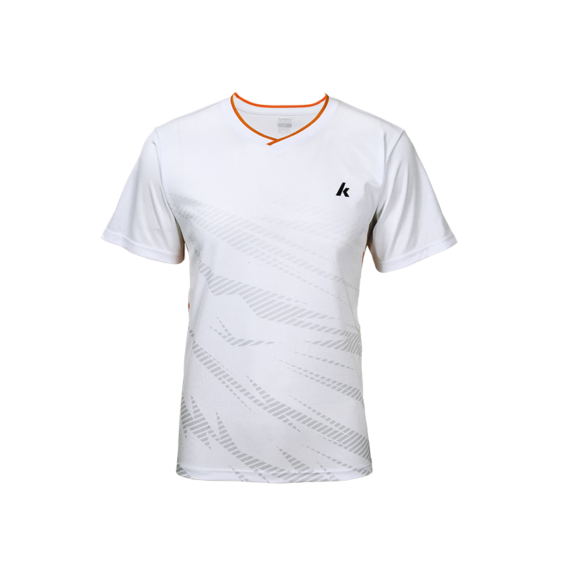 KAWASAKI Men's Badminton Set Short Sleeve + Shorts Sports Sweat-Wicking Quick-Dry Breathable Training Suit D1827 White 2XL