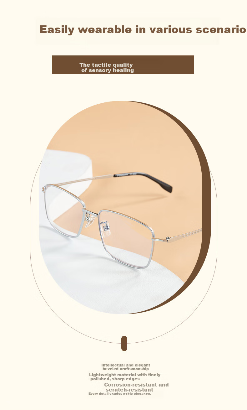 Fushikang Reading Glasses for Men, High-Definition Anti-Blue Light Business Fashion Imported High-Quality Presbyopic Glasses LG007 +200 14