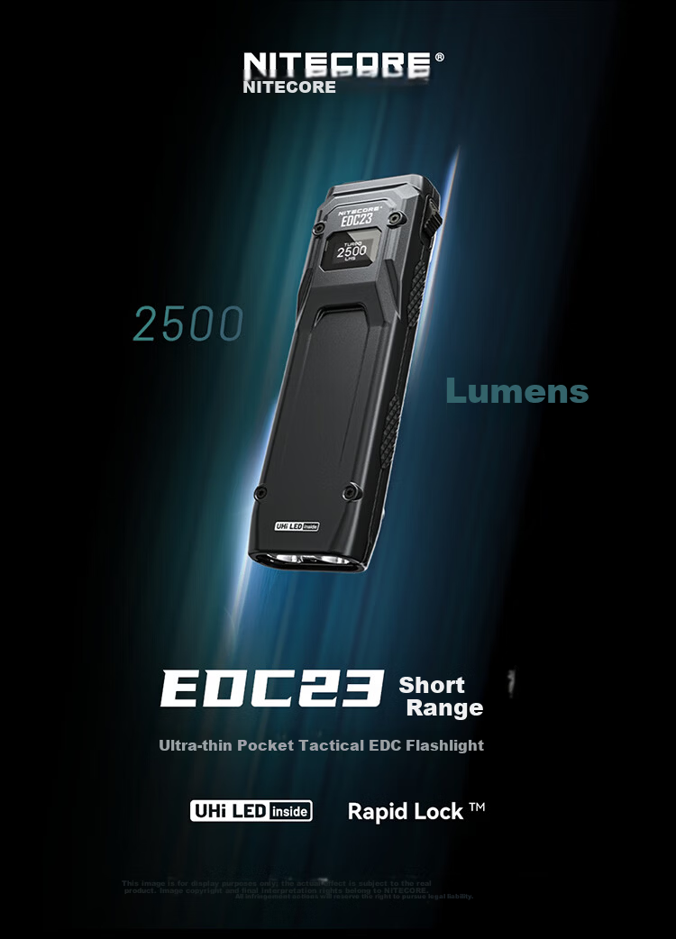 NITECORE EDC23 Tactical Flashlight Ultra-thin Portable Outdoor Camping Self-defense High Brightness 1