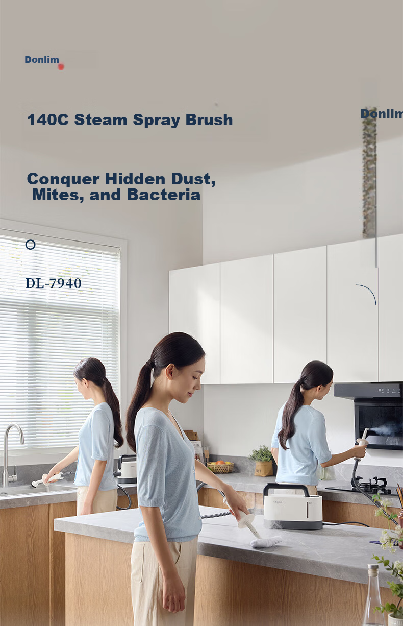 Donlim Portable Steam Cleaner High Temperature High Pressure Sterilization Mite Removal Household Kitchen Range Hood Stove Air Conditioner Carpet Multifunctional Whole House Cleaning Device DL-7940 1