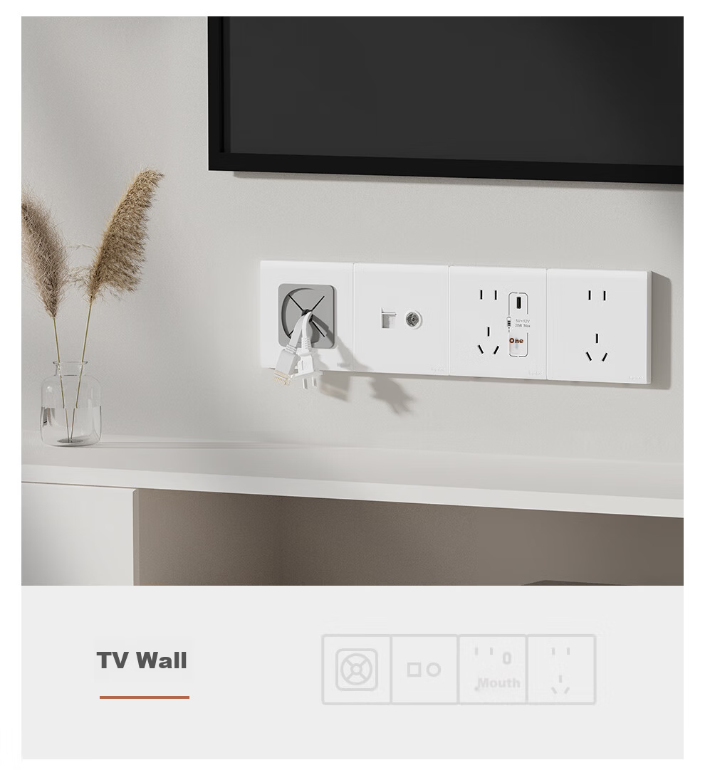 LEGRAND Switch Socket Simple Joy Series Ceramic White 86 Type Wall Socket Sensor Footlight Five-Hole Socket 1
