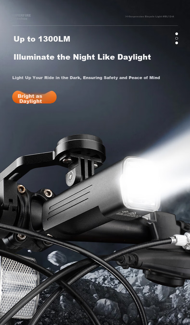 SupFire BL12-A German Standard Bicycle Light Hanging Night High Brightness Rechargeable Front Light Waterproof Mountain Bike Riding Equipment 3