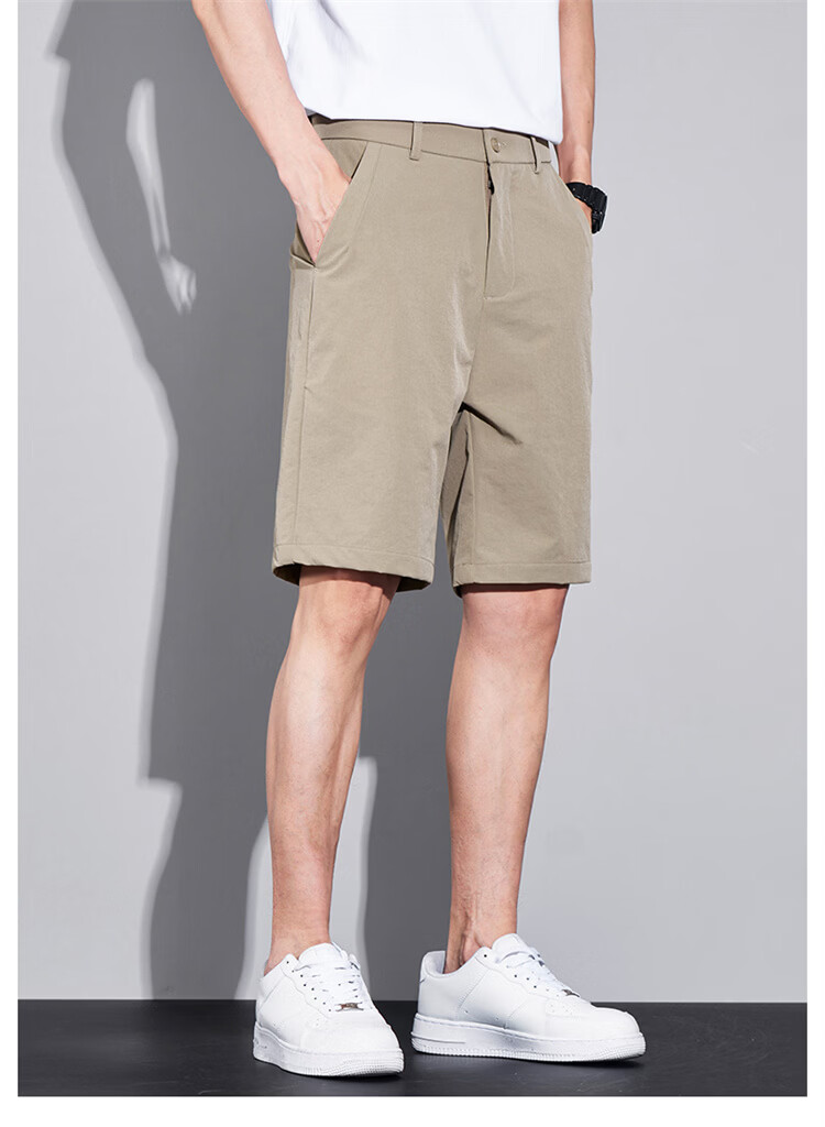 MARK FAIRWHALE Men's Summer Thin Ice Silk Quick-Dry Loose Straight-Leg Casual Shorts Mid-Length Pants 2