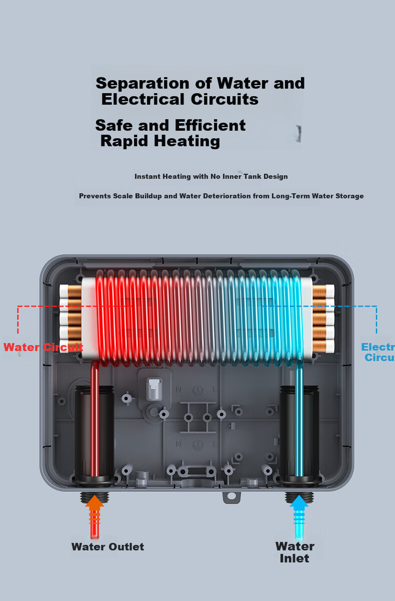 MeiLing Instant Electric Water Heater 5500W Thermostatic Tankless Kitchen Heater MJR-DC0004 with Junction Box 7