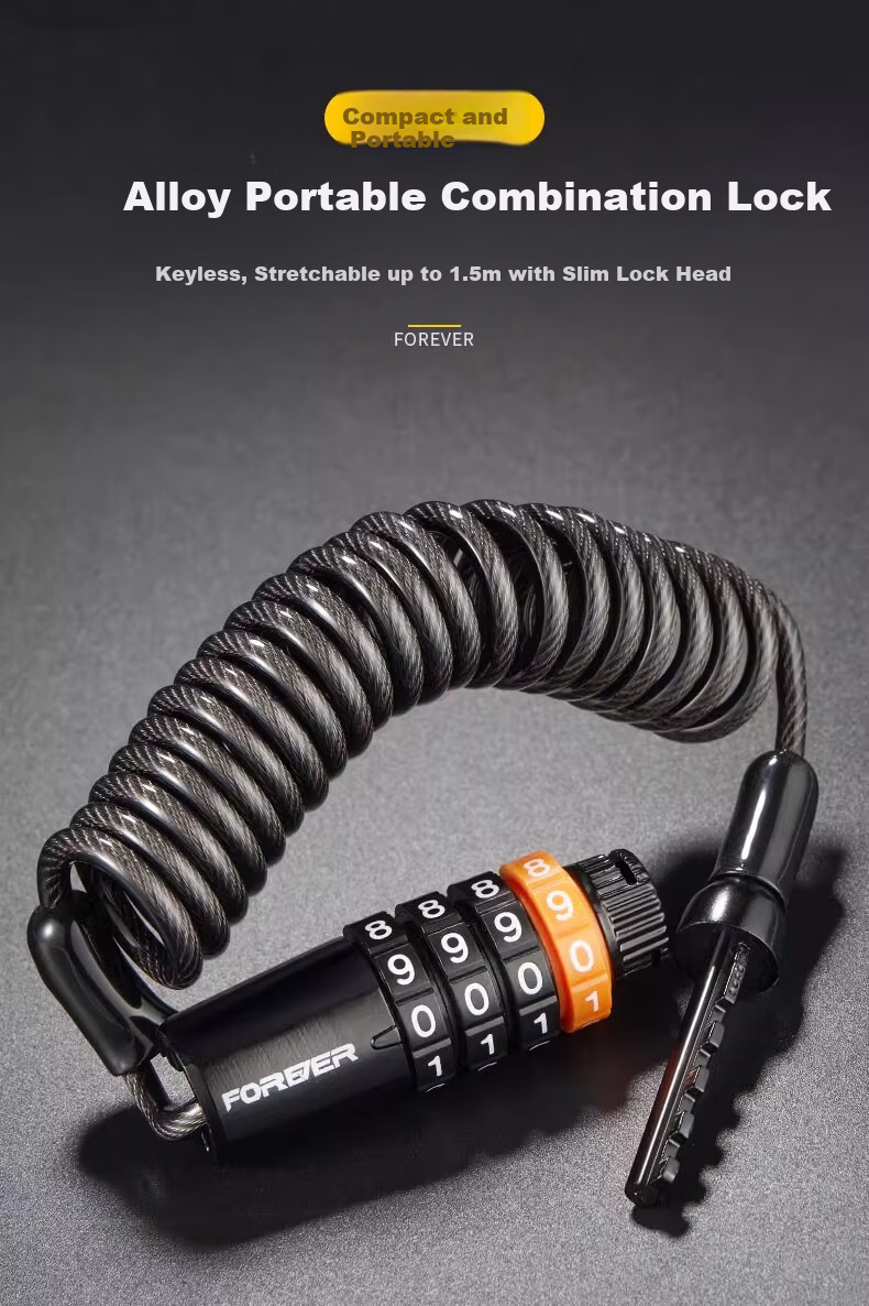 Forever Helmet Lock Bicycle Lock Electric Motorcycle Children's Combination Lock Mountain Road Bike Luggage Anti-theft Lock Black Pink 1