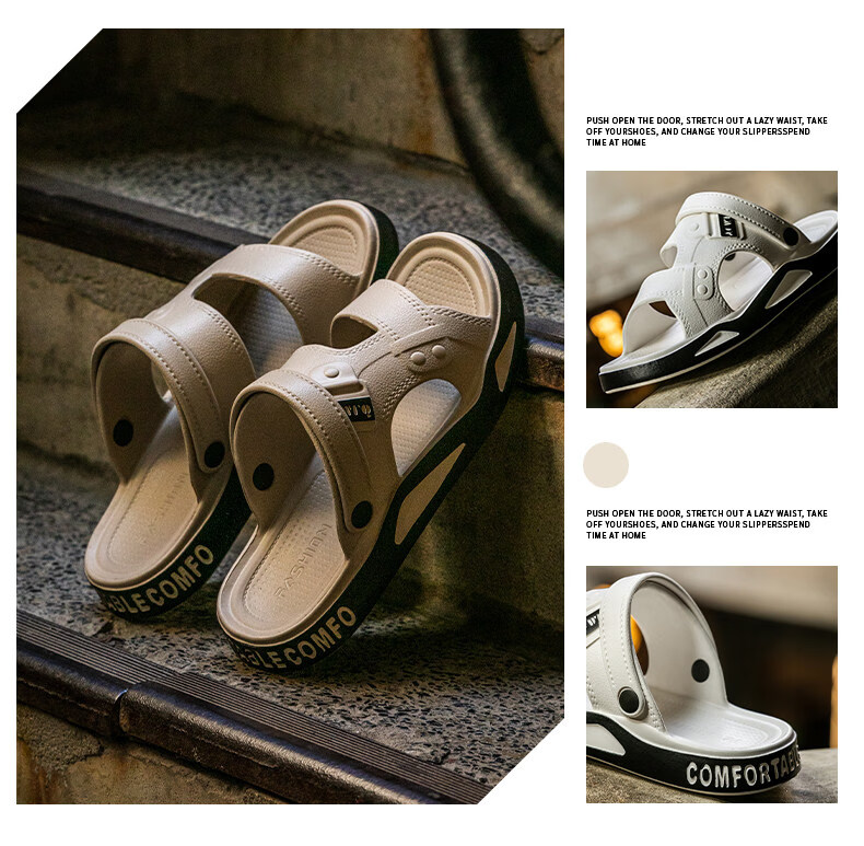Aphrodite Men's Summer Driving Slippers Outdoor Sandals Large Size Non-Slip Odor-Resistant Beach Slides Brown 44-45 24