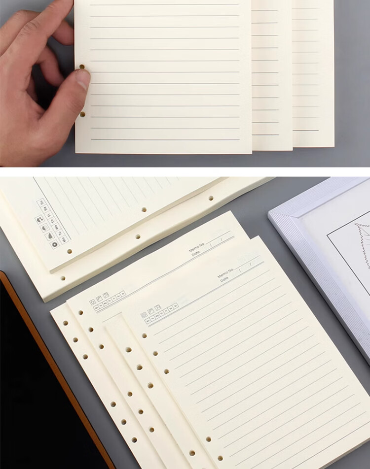 Xutong A4 Loose-Leaf Paper, 100g Weight, 80 Sheets/160 Pages, Suitable for 4-Ring Notebooks, Blank Thickened Replacement Inner Pages, Customizable 7