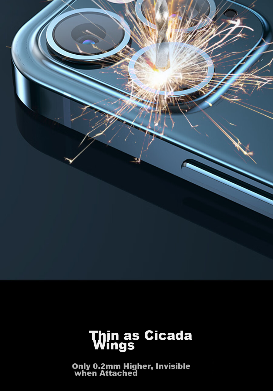 ESCASE IPhone 12 Pro Max Camera Lens Protector, IPhone 12 Pro Max Tempered Glass Rear Camera Protective Film, Curved Edge Glass Hardened Anti-Scratch Film 6.7 High Definitio 8
