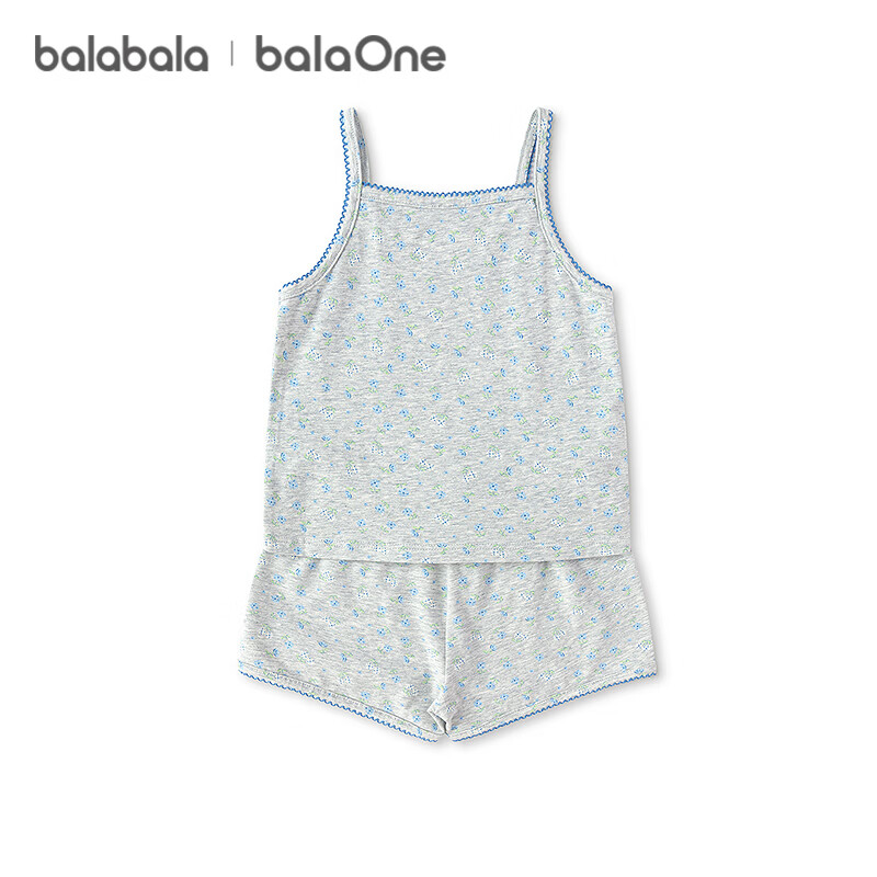 Balabala Baby Vest Set Summer Air-Conditioned Clothing Children's Pajamas Toddler Girls' Homewear Sleeveless Camisole