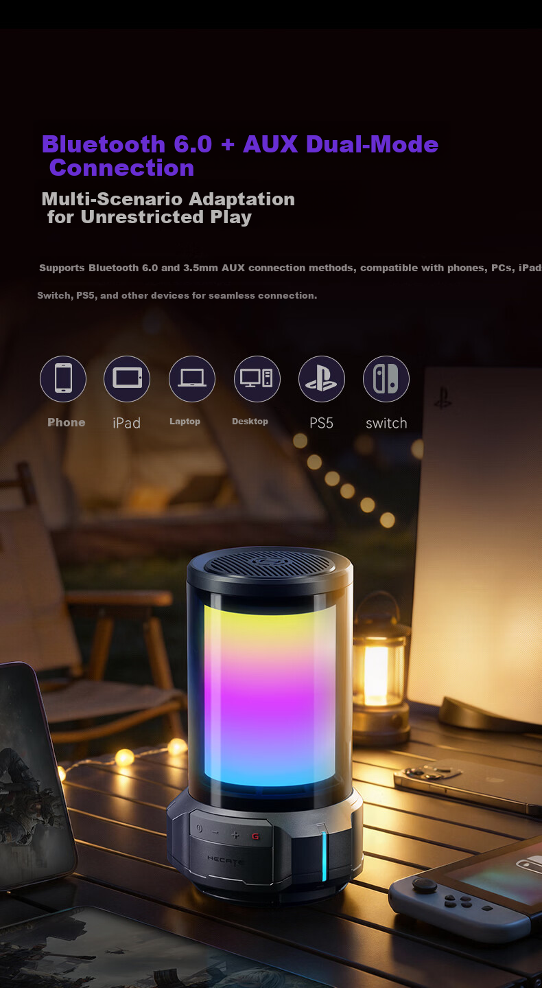 EDIFIER HECATE CyberX Gaming Desktop Speaker Bluetooth 6.0 Home PC Laptop Gift Box RGB Lighting Stardust White 18