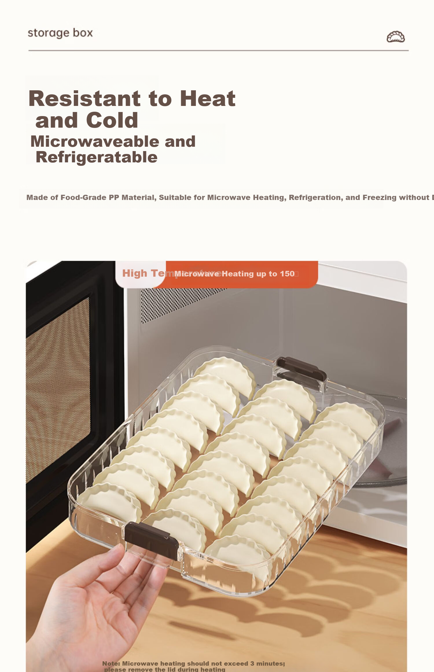 DOCOXO Dumpling Storage Box Food-Grade Dumpling and Wonton Fresh-Keeping Container Essential Kitchen Refrigerator Box [Two Layers One Lid] 16