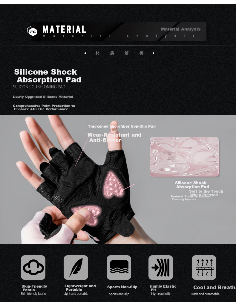 Duweike Women's Sports Fitness Gloves Half-Finger Breathable Equipment Training Dumbbell Yoga Anti-Slip XS 2