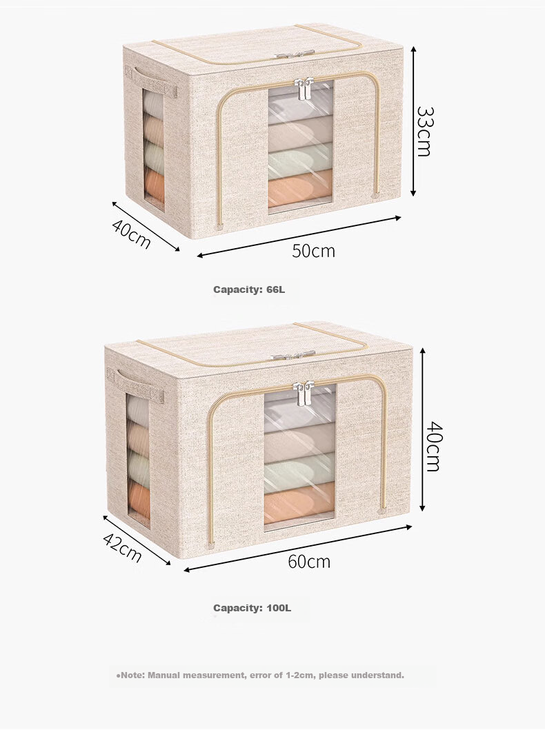 Zhifan Japanese Tianshan Cotton Linen Storage Box Clothes Storage Bin Wardrobe Quilt Organizer Household Foldable Storage Box 21