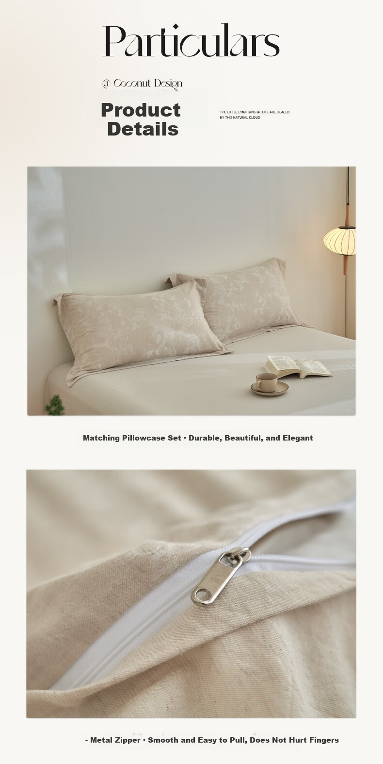 Jiting Tencel Cotton Linen Luxury Jacquard 4-Piece Bedding Set - Elegant Gray, 1.5/1.8m Bed Sheet Style 12