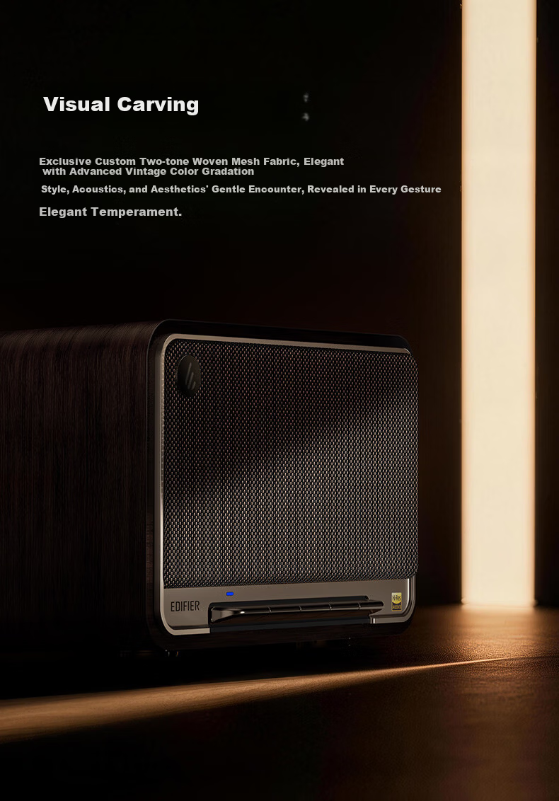 EDIFIER M330 II Retro Desktop Bluetooth Speaker High Power Wireless Portable Home Audio Integrated Artistic Speaker Black Walnut 3