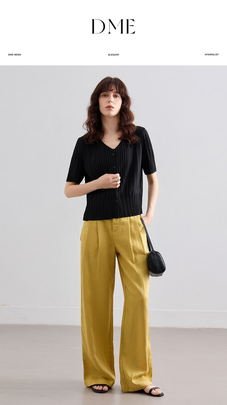 Demana [with Linen Lyocell] Summer Simple Commuter Draped Wide-Leg Pants Loose Slim Fit Versatile Women's Casual Trousers 1