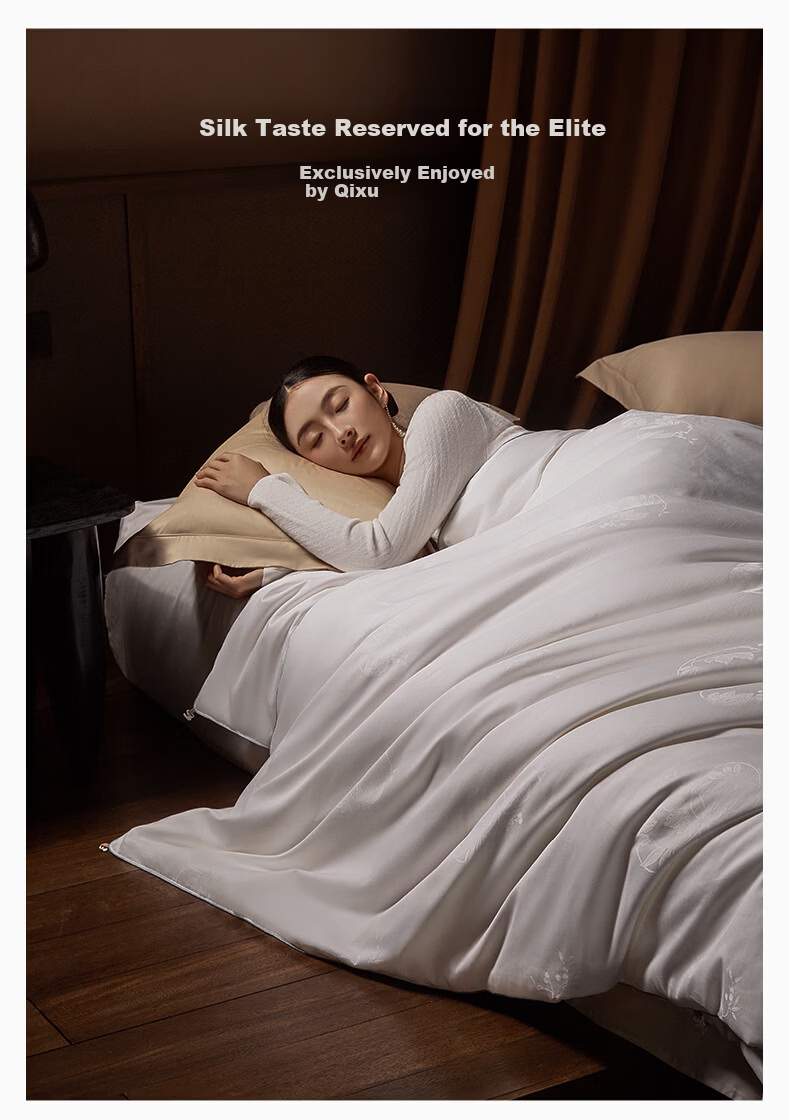 Silk Empress [Lanyu] 100% Premium Mulberry Silk Quilt Core Four Seasons Double-Layer Silk 2+4 Jin 220*240cm [White] 13