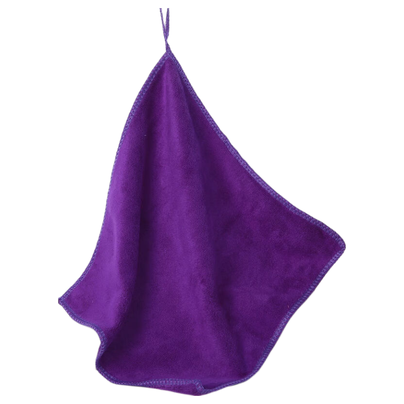 Chen Zhishangpin Household Cleaning Cloth Towel Dishwashing Dry Absorbent Square Towel with Hanging Rope Car Wiping Purple Fiber Towel