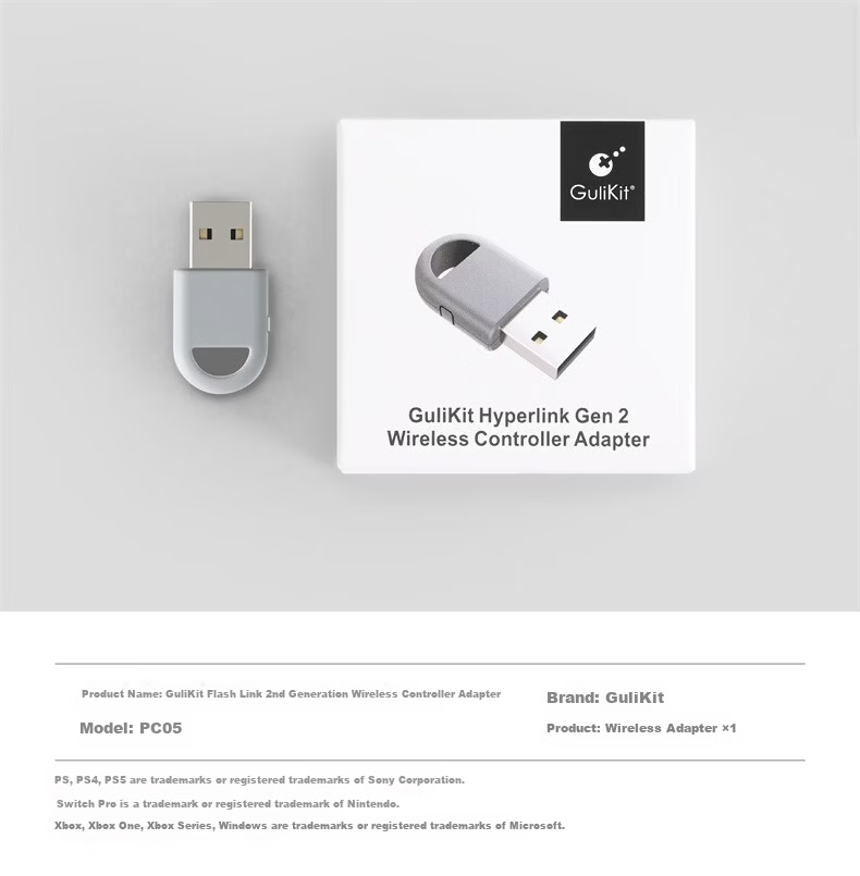 GuliKit Wukong 2 Controller Adapter Bluetooth Receiver Low Latency Wireless Multi-Platform Converter Compatible with Xbox/PS4/PS5 Elite/Switch Pro 2 Controller 10