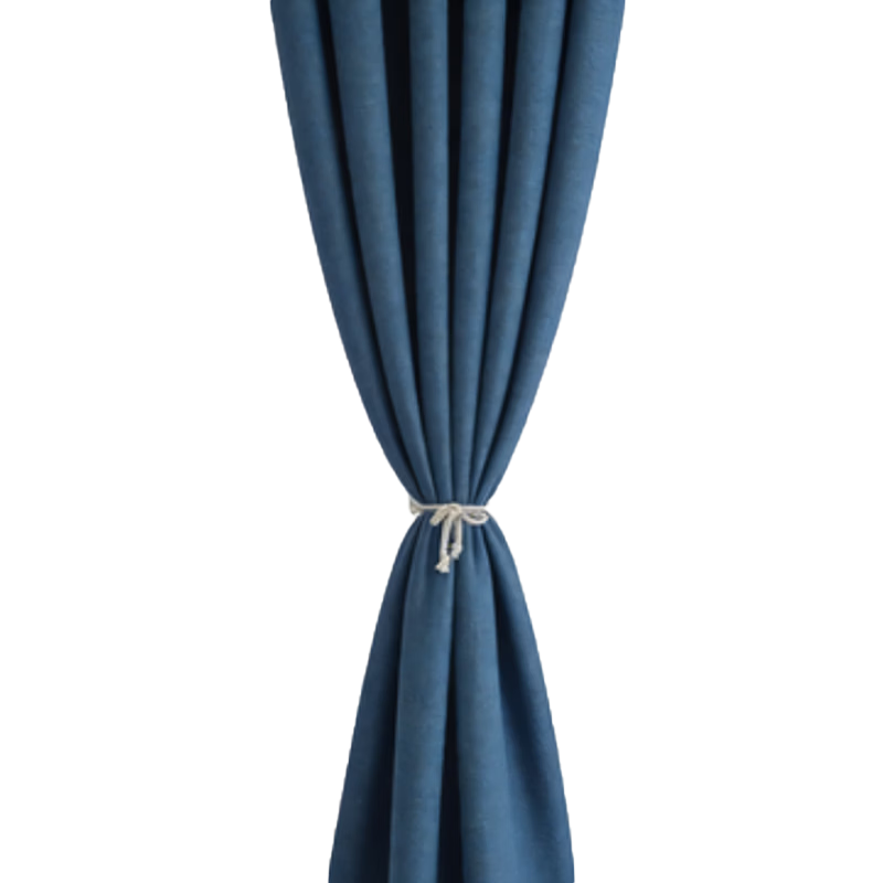 Mercury Home Textiles Blackout Curtain Bedroom High Blackout Fabric 5A Antibacterial Sunshade Simple Perforated 2.0x2.2m 1 Piece Blue
