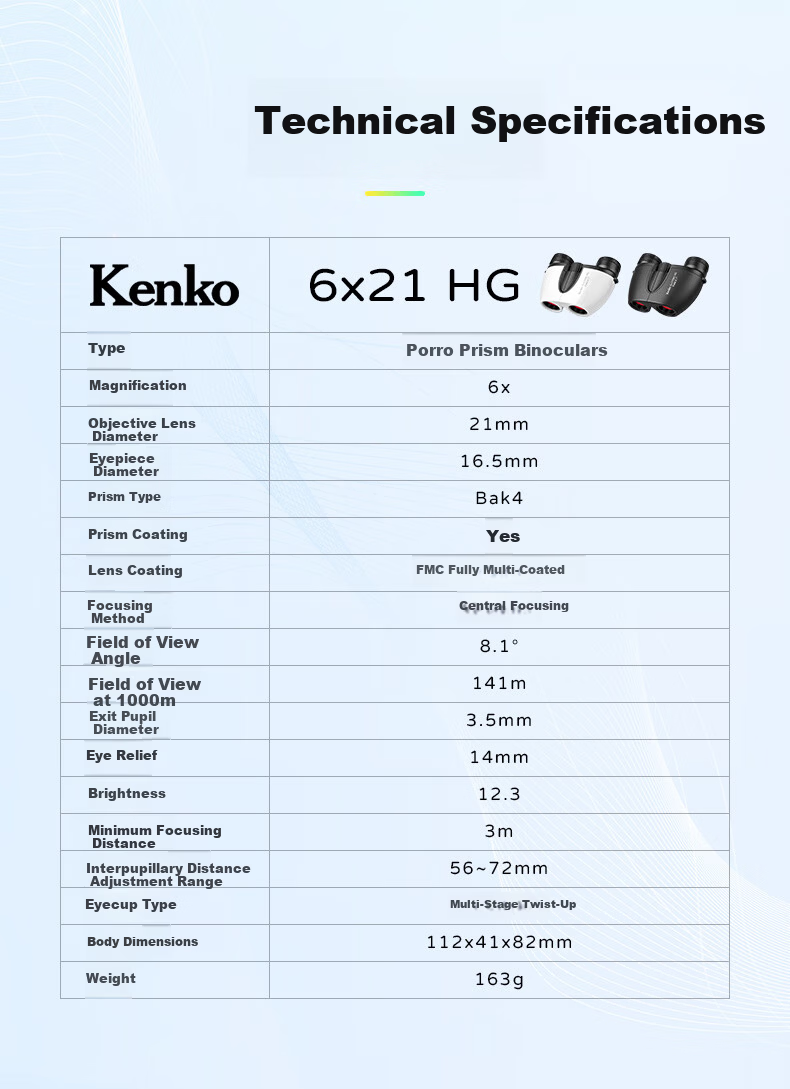 KENKO Japanese 6x21HG Telescope, High-Definition Portable, for Students' Viewing, Concerts, Children's Holiday Gifts 18