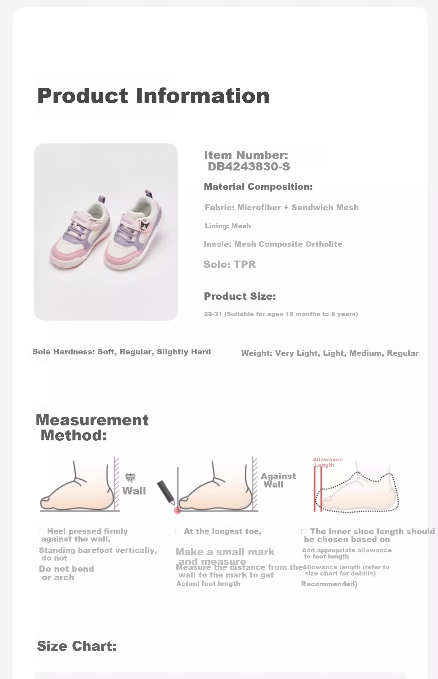 DAVE & BELLA Kuromi Collaboration Kids Sports Shoes Toddler Spring Sneakers Girls Casual Shoes Big Kids Sneakers 11